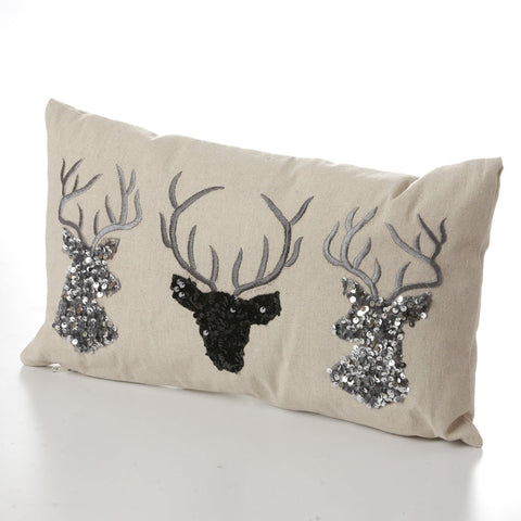 Coussin 3 cerfs argent et noor