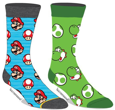 2 pairs of socks - Mario and Yoshi