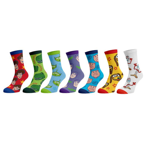 DISNEY PIXAR - TOY STORY - 7 PACK CREW SOCK SET