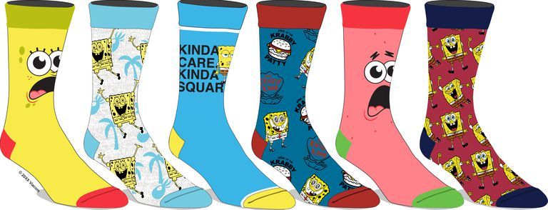 SPONGEBOB - 6 Pair Pack Casual Socks